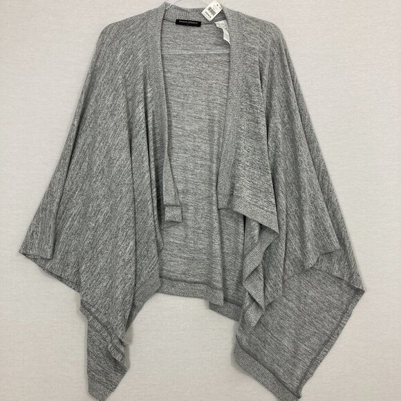 New Banana Republic Gray Open Front Knit Soft Stretch Comfy Poncho One Size - Picture 1 of 7